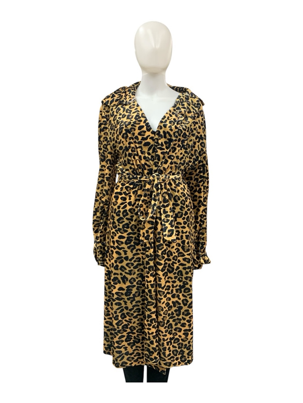 Leopard Print Velvet Wrap light Coat in animal print